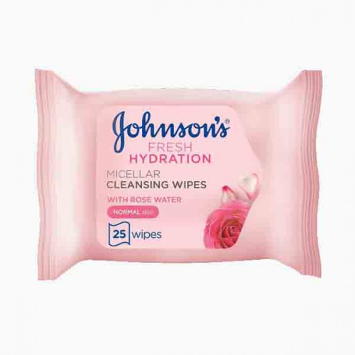 J&J HYDRATION MICELLAR C/WIPES 25S جيلي للتنظيف ويزيل المكياج 