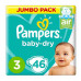 PAMPERS SAF S3 46 VP MIDI 3'S بامبرز حفاضات الاطفال متوسط حجم3 / 46 حبة 