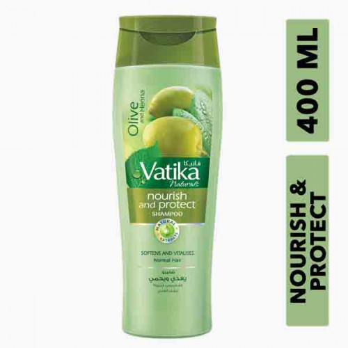 DABUR VATIKA SHAMPOO-NOURISH & PROTECT 400 ML دابر فاتيك اشامبو الشعر / يغذي ويحمي 400 مل 