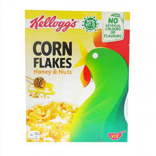 KELLOGGS CORN FLAKES HONEY & NUT 375GM كيلوكس كورن فليكس 375جرام