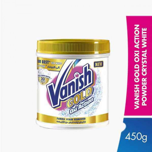 VANISH GOLD CRYSTAL WHITE 450GM مسحوق فانيش أوكسي أكشن الذهبي 450 غم