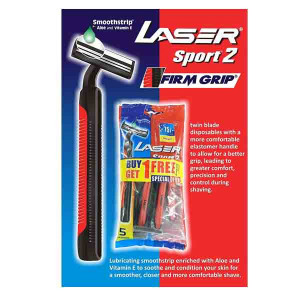 LASER SPORT 2 FIRM GRIP- 10 TWIN BLADE 10'S ليزير ..