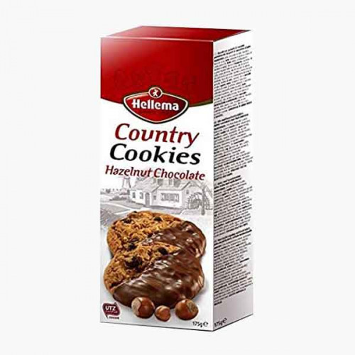 HELLEMA COUNTRY COOKIES HAZELNUT 175 GM كوكيس البندق هيلاما 175جرام