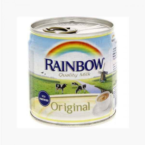 RAINBOW EVAPORATED MILK VITAMIN D 170GM رينبو حليب مع فيتامين دي 170 جرام