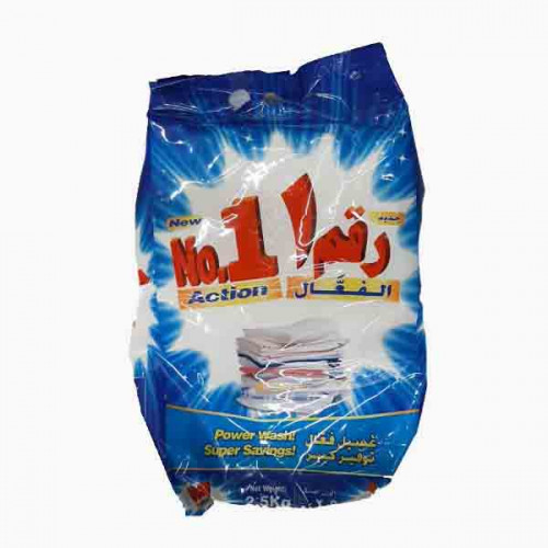 NO 1 DETERGENT POWDER FWA 2.5 KG رقم 1 مسحوق التنظيف 3 كغ 