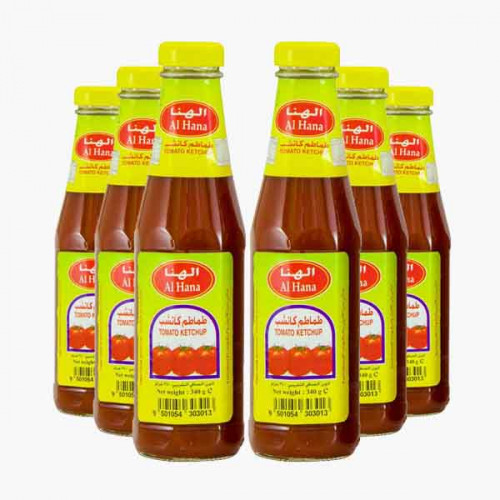 AL HANA TOMATO KETCHUP 6X340GM كتشاب طماطم الهنا 6×340جرام